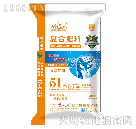 果蔬專用復合肥料17-8-26-根狀元-金網(wǎng)聯(lián)