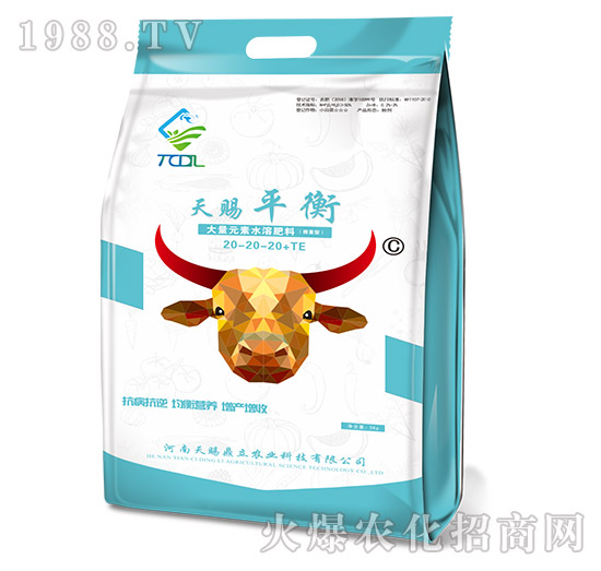 大量元素水溶肥料20-20-20+TE-天賜平衡-天賜鼎立