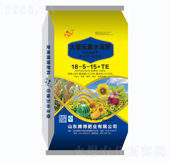 大量元素水溶肥料18-5-15+TE-騰博肥業(yè)