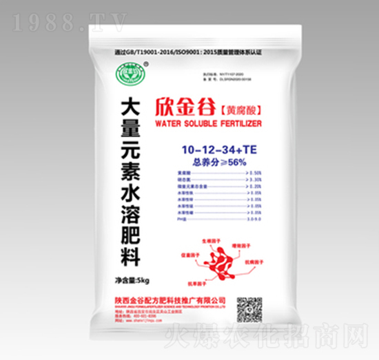 黃腐酸大量元素水溶肥料10-12-34+TE-欣金谷-金谷配方肥