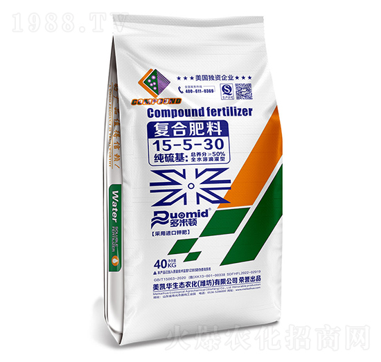 純硫基全水溶滴灌型復合肥料15-5-30-多米頓-美凱華